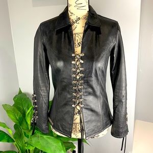 Harley-Davison Genuine Leather Lace Up Jacket